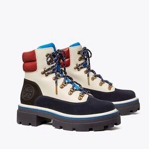 Tory Burch Women’s Miller lug hiker boots limited edition size 8 leather & suede